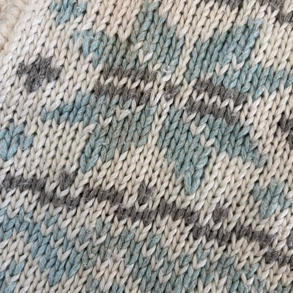 Vtg Evian II Hand Loomed Knit Sleeveless Sweater Vest L White Multi Snowflakes - Picture 10 of 10